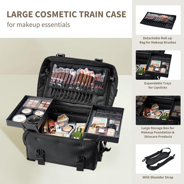 Kosmetik Trolley mit 8 Schubladen Kosmetikkoffer Make up Koffer Professioneller Friseurkoffer 2 in 1