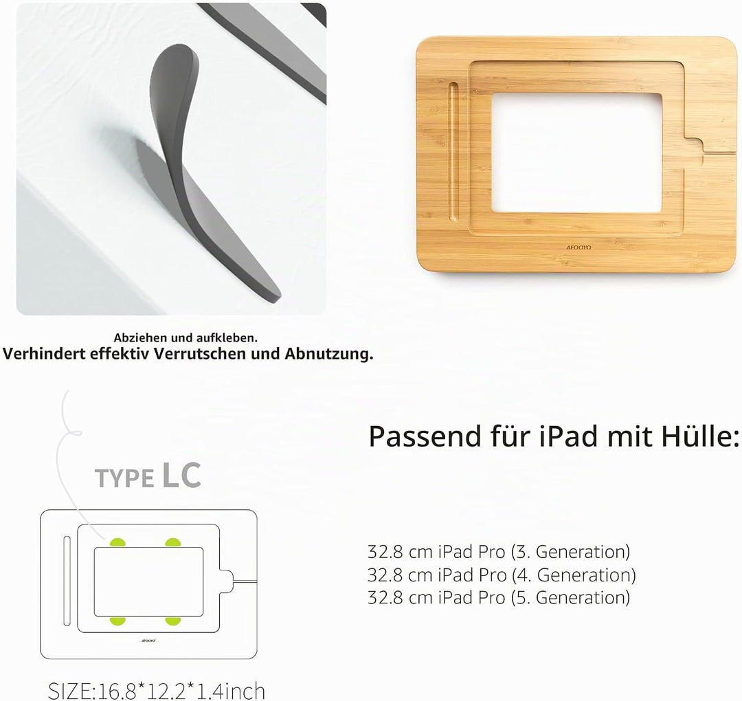 AFOOYO Tablet-Zeichenständer aus Holz, verstellbar, 5 Winkel, für Laptop, Buchleseständer, kompatibe
