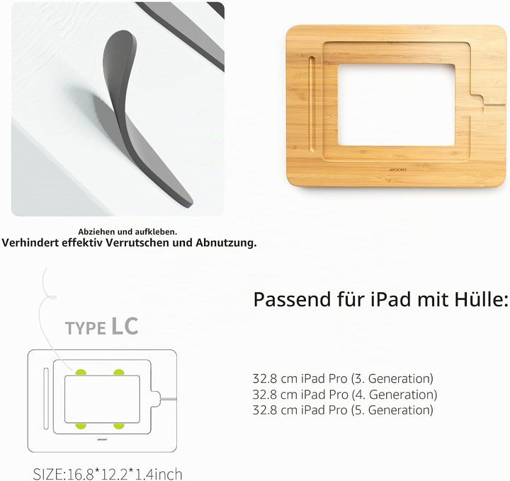 AFOOYO Tablet-Zeichenständer aus Holz, verstellbar, 5 Winkel, für Laptop, Buchleseständer, kompatibe