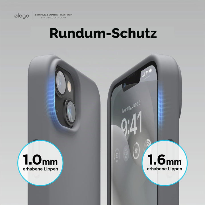 elago Schutzhülle für iPhone 14, Flüssigsilikon, Ganzkörper-Schutzhülle, stossfest, schlanke Handyhü