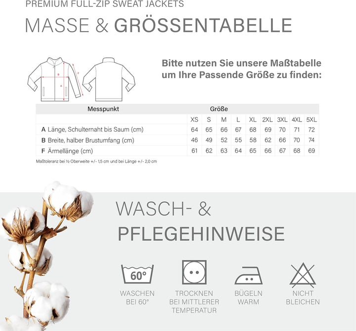 HRM Damen Premium Full-Zip Sweat Jacket I Fair Trade Damen-Sweatjacke, 360 g/m² I Aus 70% Baumwolle