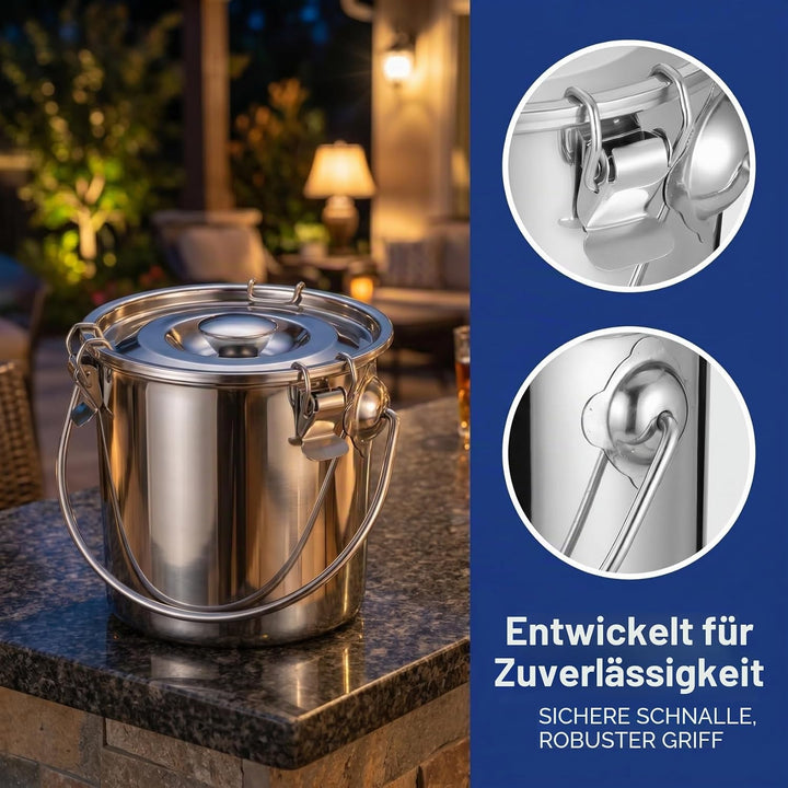 iPlusmile 3L Luftdichter Edelstahl Küche Lebensmittelbehälter für Getreide, Reis, Milch - Mehlbehält
