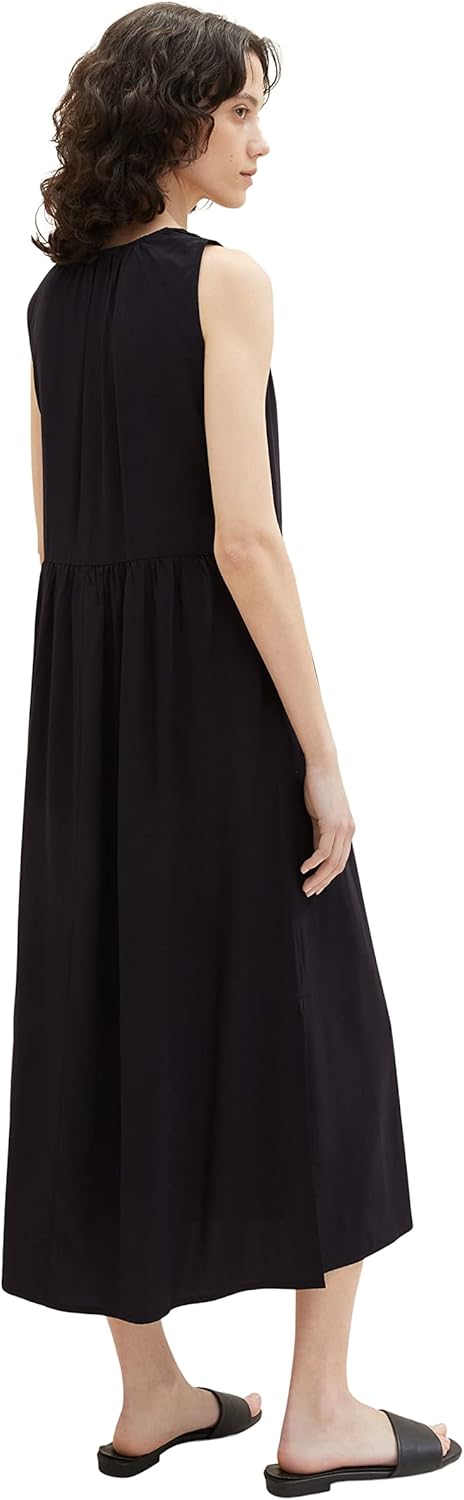 TOM TAILOR Damen Maxi Kleid ohne Arm 40 14482 - Deep Black, 40 14482 - Deep Black