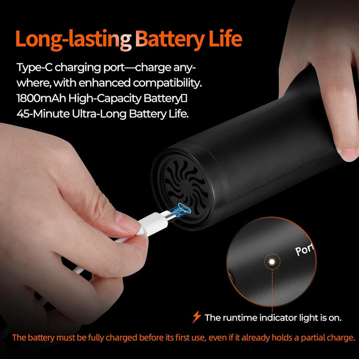 IKAPE Kabelloser Kaffeesatz-Staubsauger – Tragbarer Handstaubsauger mit HEPA-Filter, per USB-C aufla