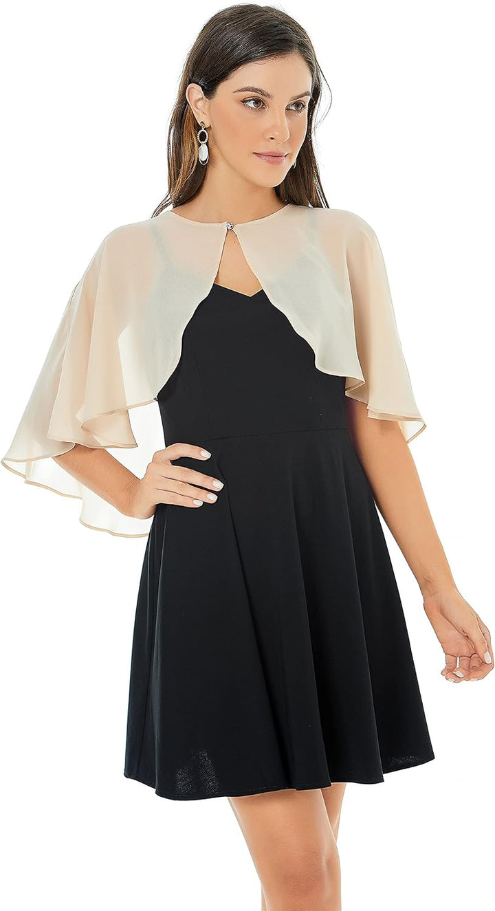 olyrjie Damen No Classic Einheitsgrösse Chiffon, Champagner, Einheitsgrösse Chiffon, Champagner