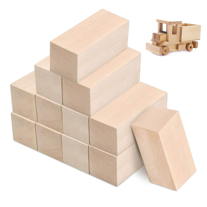 Schnitzholz, 12 Stück Lindenholz Holzblöcke zum Schnitzen, 5x5x10cm DIY Handgeschnitztes Holz, Holzb