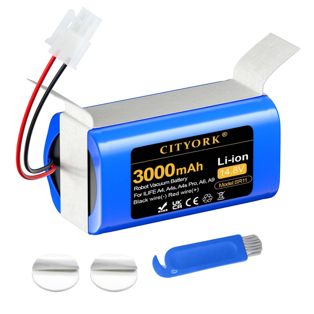 CITYORK 3000mAh Akku für Zaco iLifeA4, A4s, A4s Pro, V7, V7S, V7 Plus/Pro, A6, A7, A8, A9, A10, A10