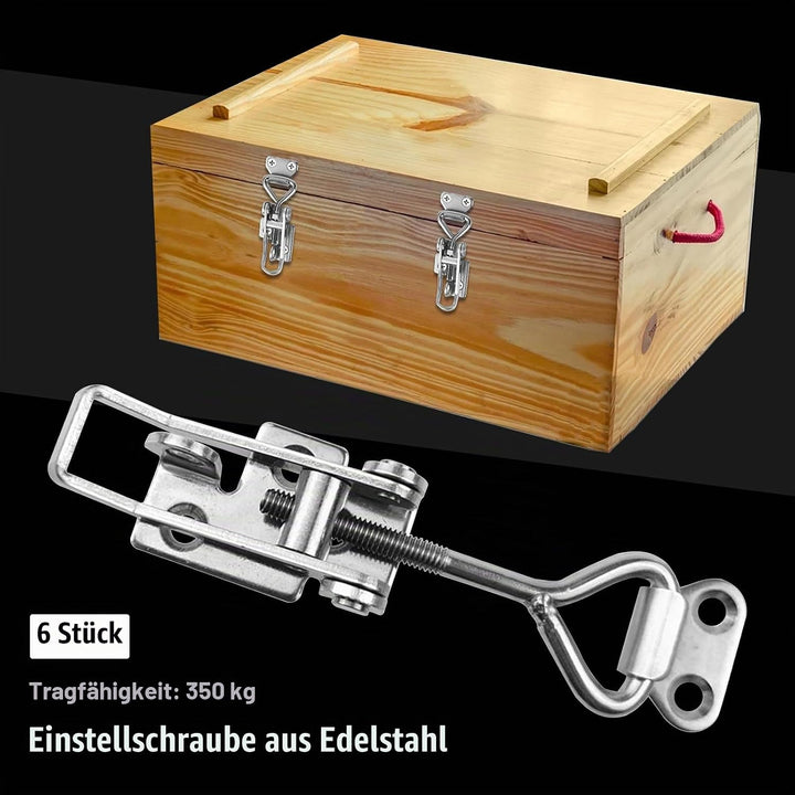 TONAUP Spannverschluss Edelstahl Set, 6 Stück M5 Klein Kniehebelspanner Kistenverschluss, Verstellba