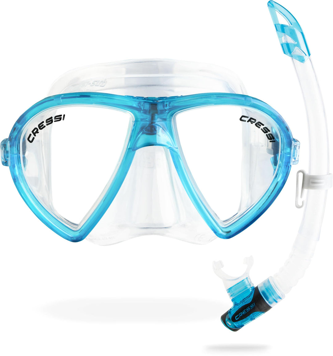 Cressi Tauchmaske Ocean Schnorchelset Transparent/Aquamarin, Schnorchelset Transparent/Aquamarin