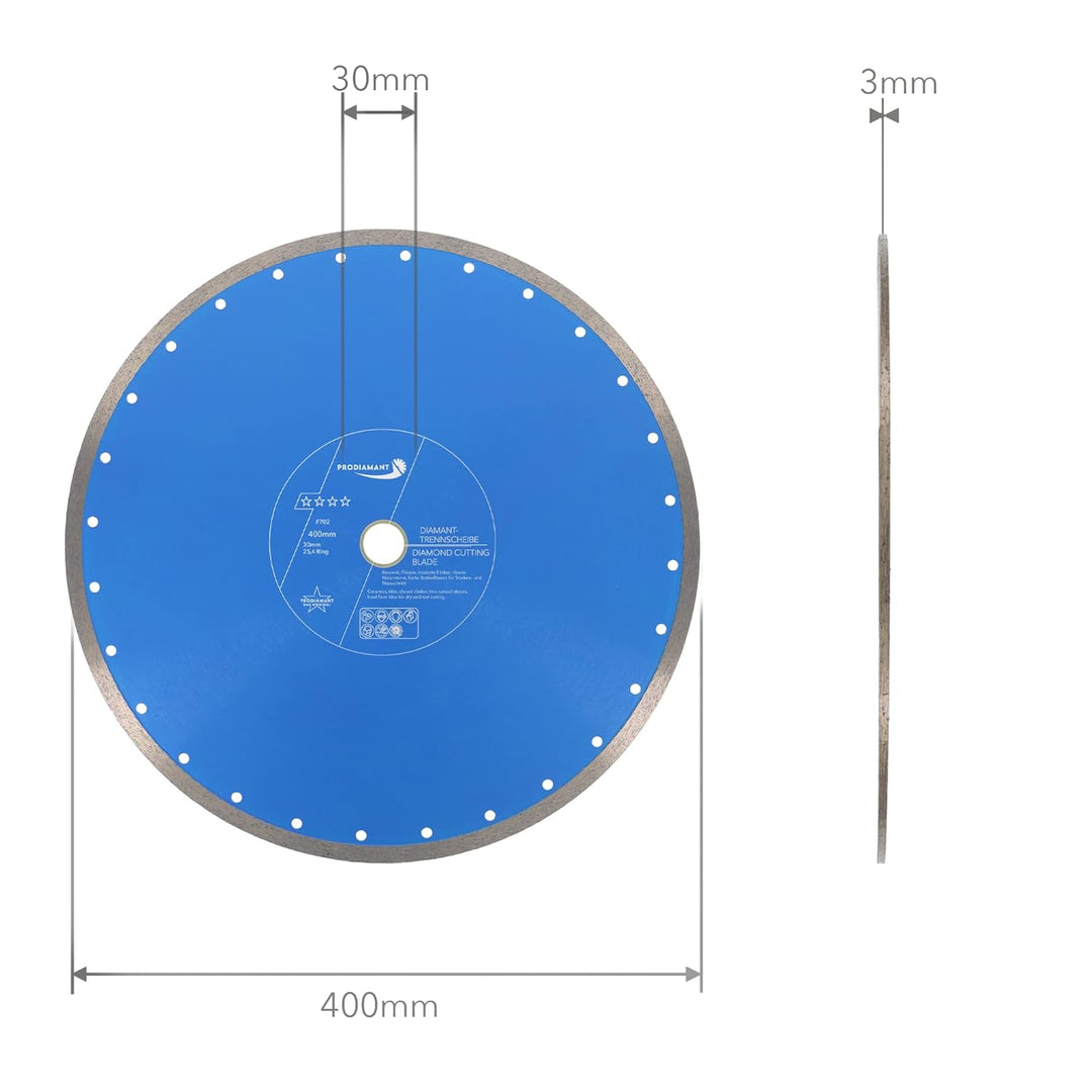 PRODIAMANT Profi Diamant-Trennscheibe PRORIM 400 mm x 30/25,4 mm kein ausbrechen bei Fliesen Feinste
