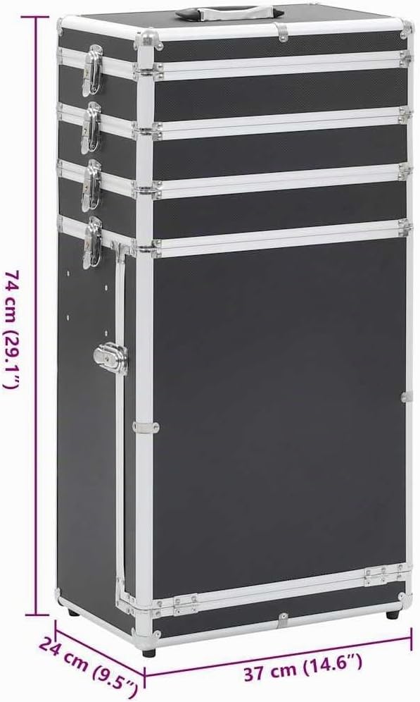 vidaXL Kosmetikkoffer mit 4 Etagen Schublade Beauty Case Schminkkoffer Friseurkoffer Schmuckkoffer T