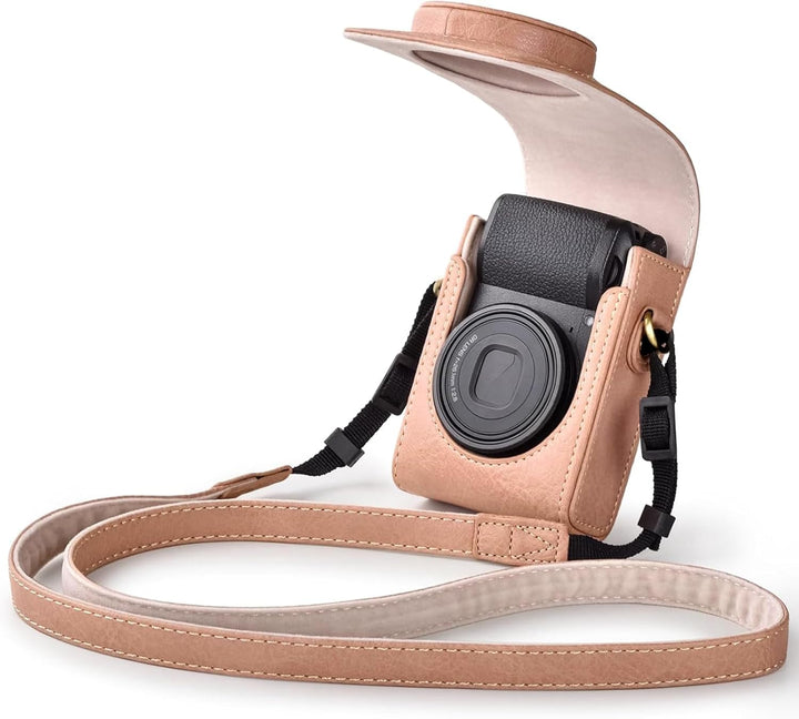 Rieibi Kameratasche für Sony RX100-Serie – Retro-Ledertasche für Sony ZV1F/ZV1/Ricoh GR IIIx/Ricoh G
