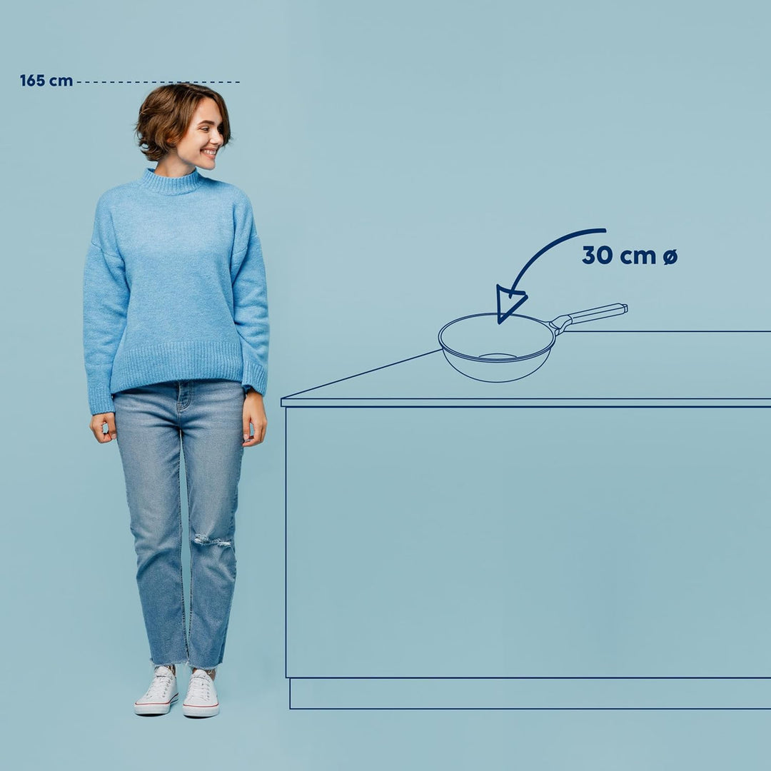 kela Wok-Pfanne Vitana, Ø 30 cm, 5 L, Aluguss, grau, recycelbar, Allherdboden, antihaftbeschichtet,