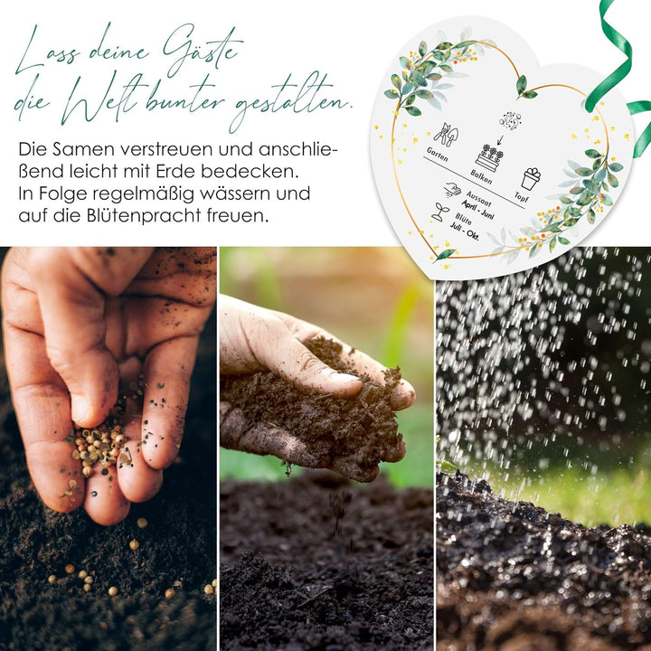 Gastgeschenke Hochzeit Blumensamen - Besonderes Hochzeitsgeschenk für Gäste als Give Away - Lasst un