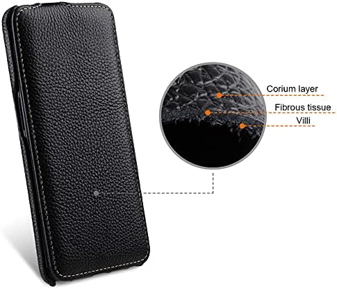 STILGUT UltraSlim kompatibel mit OnePlus 9 Hülle aus Leder - OnePlus 9 5G Flip Case, Klapphülle, Han