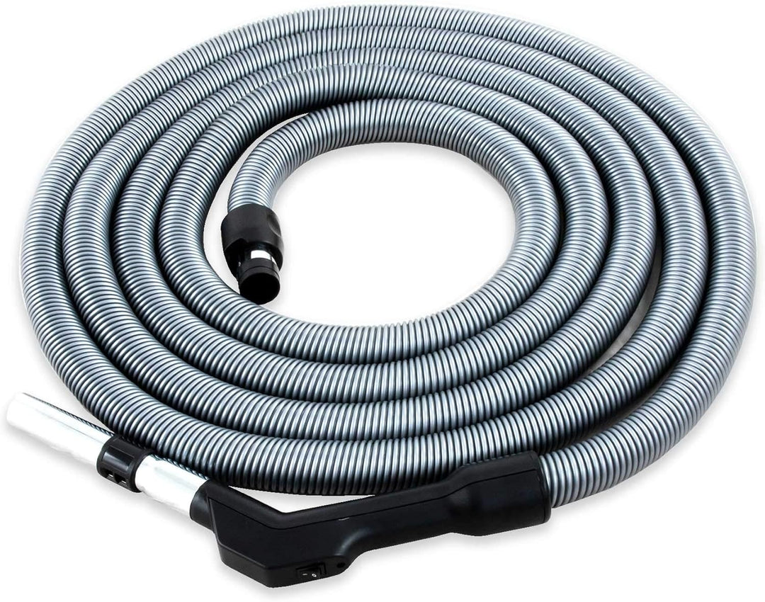 CANEUS Zentralstaubsauger Schlauch mit Schalter - Saugschlauch mit Handgriff Komfort - 10,7m Länge -