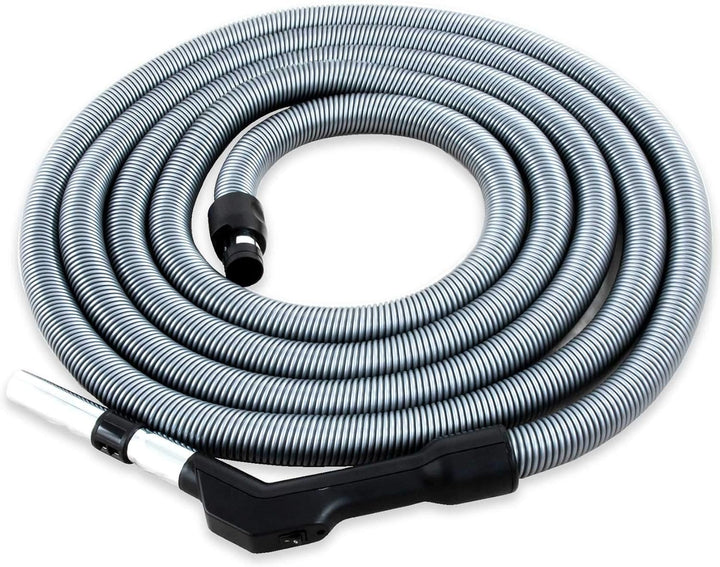 CANEUS Zentralstaubsauger Schlauch mit Schalter - Saugschlauch mit Handgriff Komfort - 10,7m Länge -