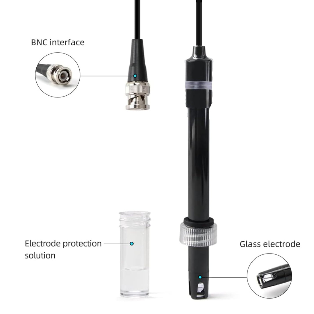 PH Elektrode BNC, 0-14 PH Sonde Pool Aquarium, Lange Karosserie Wasserqualität PH Elektrode Mit BNCS