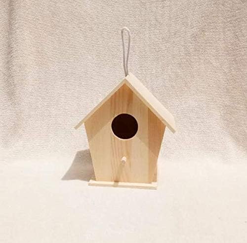 Aestm Deko Vogelhaus Holz Nistkasten Deko Anhänger, Holz Vogelhaus zum Aufhängen und Bemalen Vogelhä