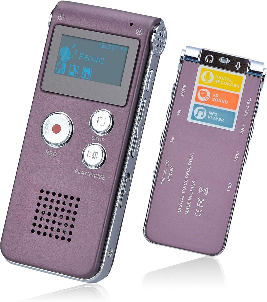 Lychee 8GB LCD Bildschirm Digitales Diktiergerät Aufnahmegerät Sprachaufnahme Audiorekorder Voice Re
