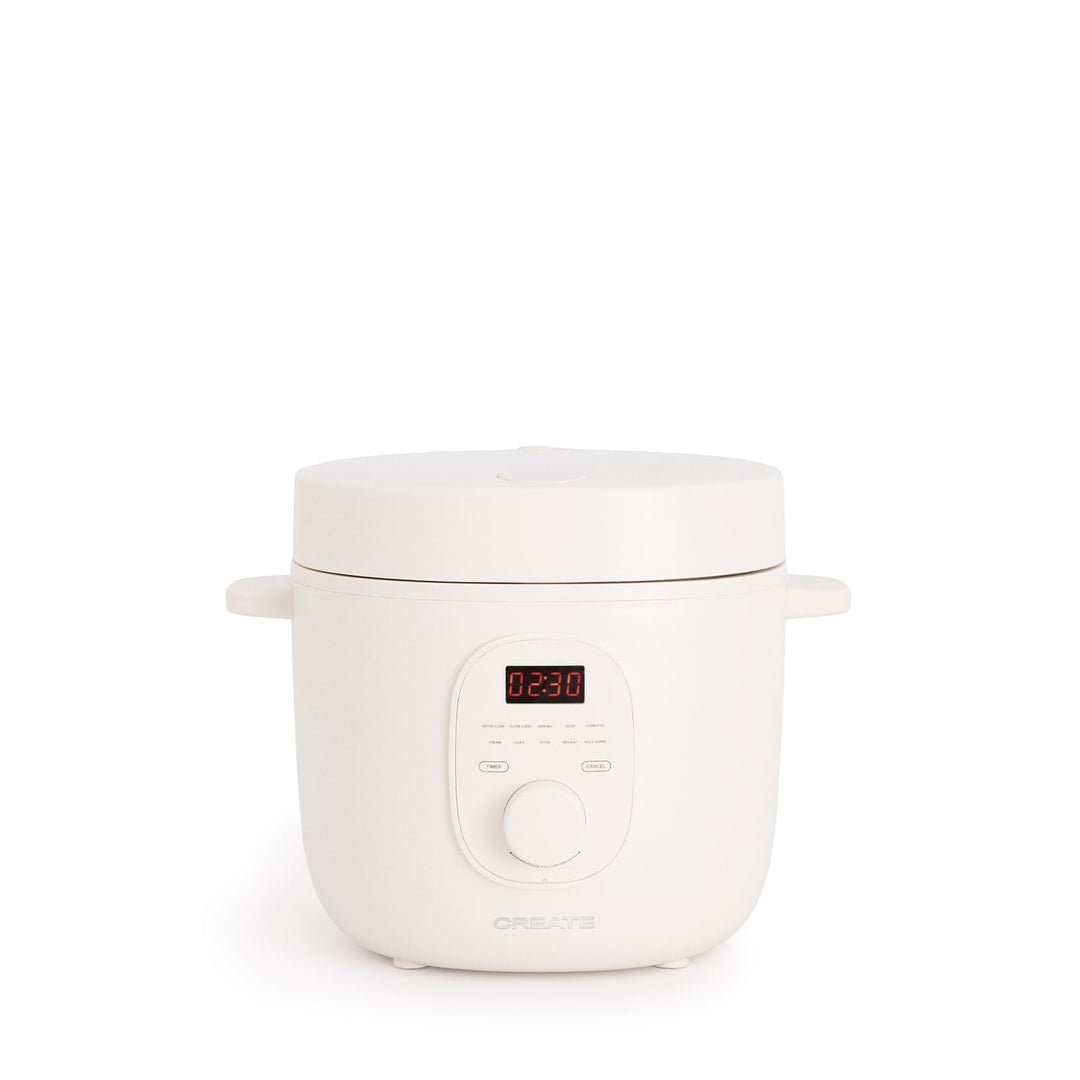 CREATE Reiskocher / Reiskocher, elektrisch, 2 l, gebrochenes Weiss, programmierbar bis zu 24 Stunden