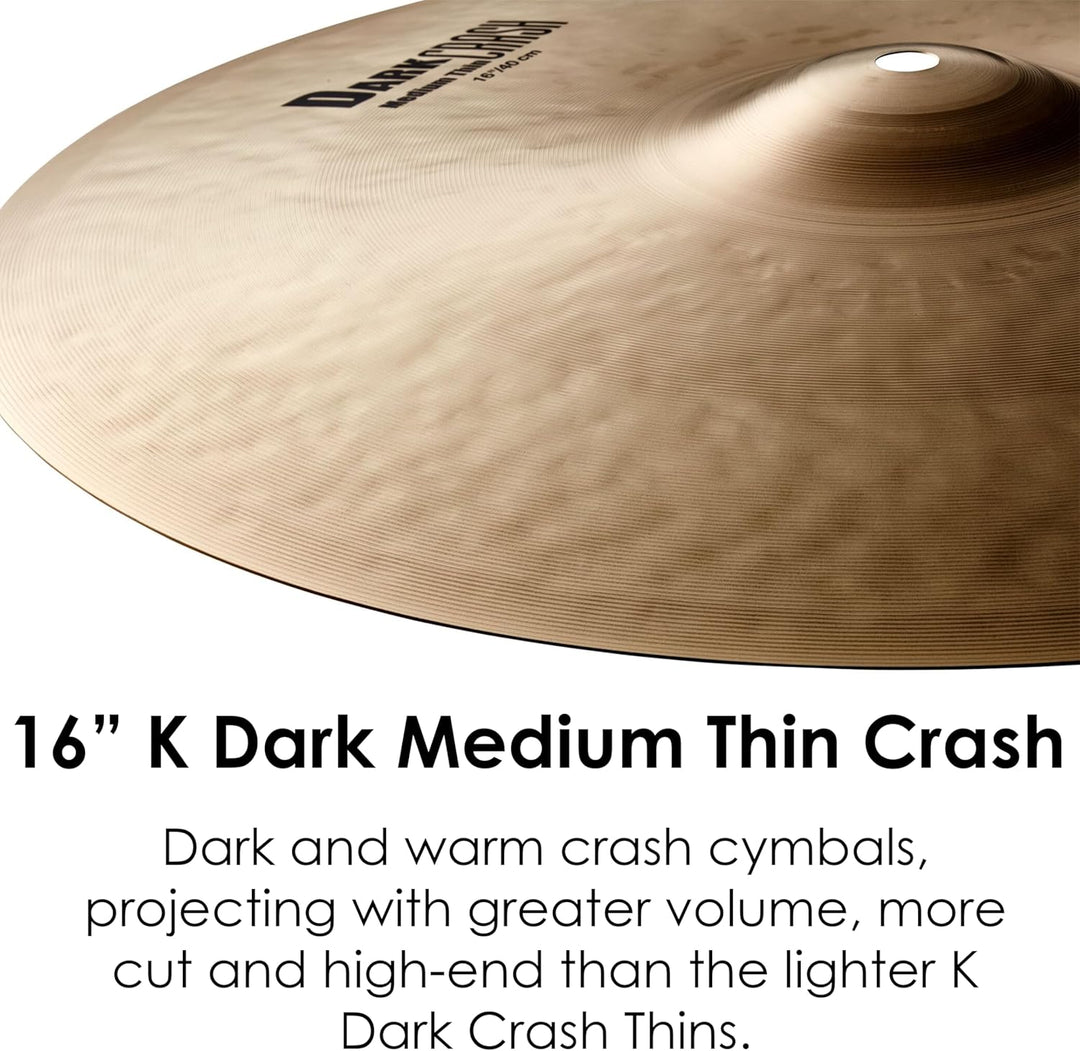 Zildjian K Zildjian Series - 16" Dark Crash Medium Thin 16 Inch 16 Zoll Dark Medium Thin Crash, 16 Z