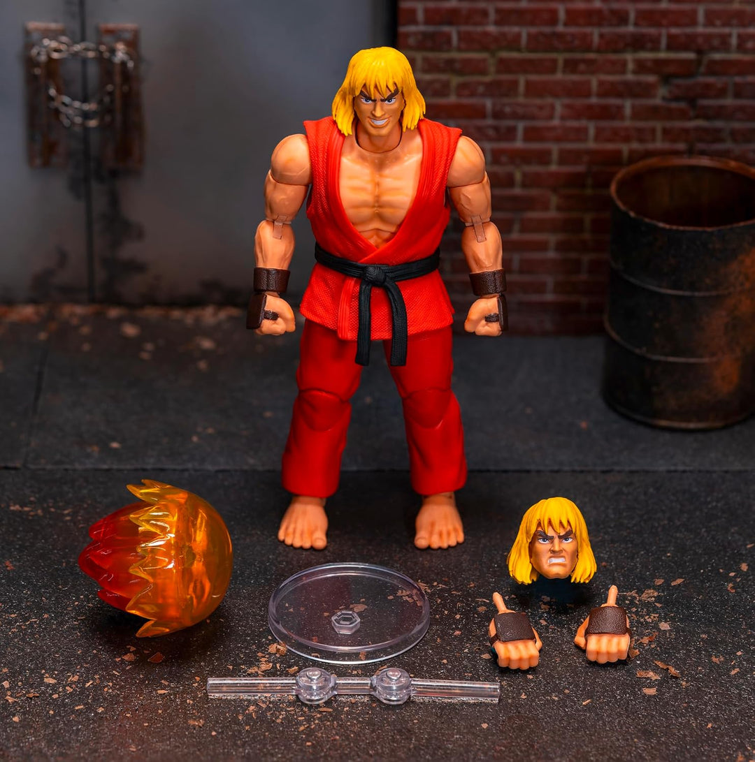 Jada Toys Street Fighter Figur Ken (15 cm) - bewegliche Sammel- und Actionfigur aus Street Fighter 2