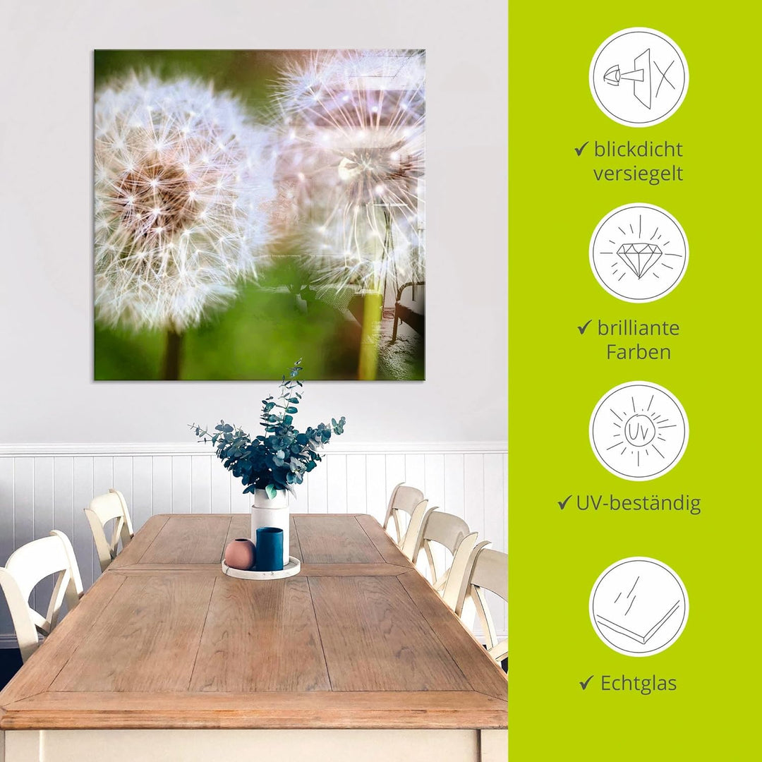 ARTland Glasbilder Wandbild Glas Bild einteilig 40 x 40 cm Quadratisch Pflanzen Blumen Mikro Makro P