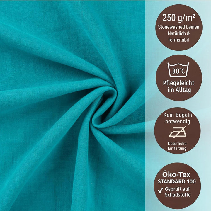 chambry 6 Premium Stoffservietten 100% Leinen Stonewashed - 40cm x 40cm - inkl. Faltanleitung als E-