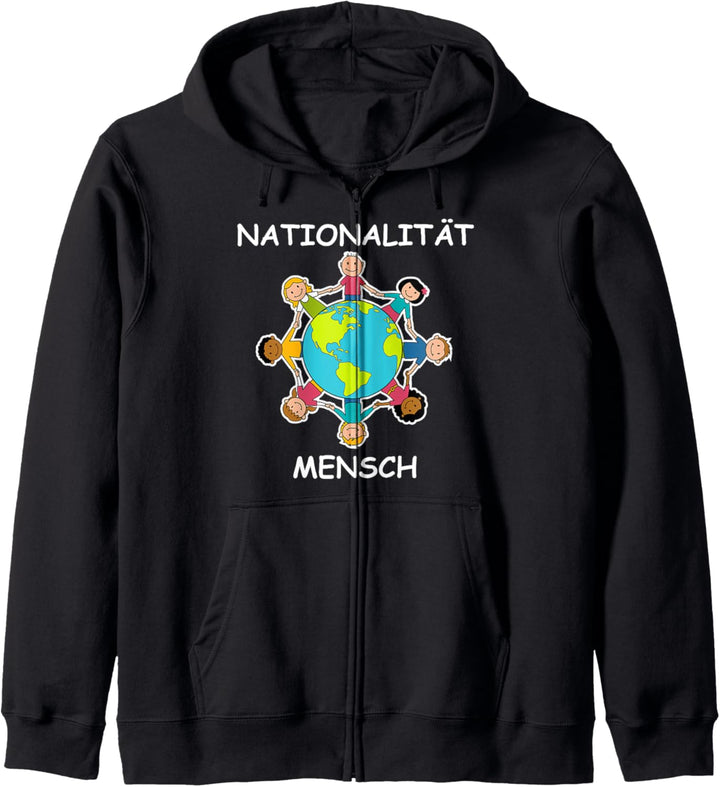 Anti-Rassismus T-Shirt Nationalität Mensch für Kinder Kapuzenjacke