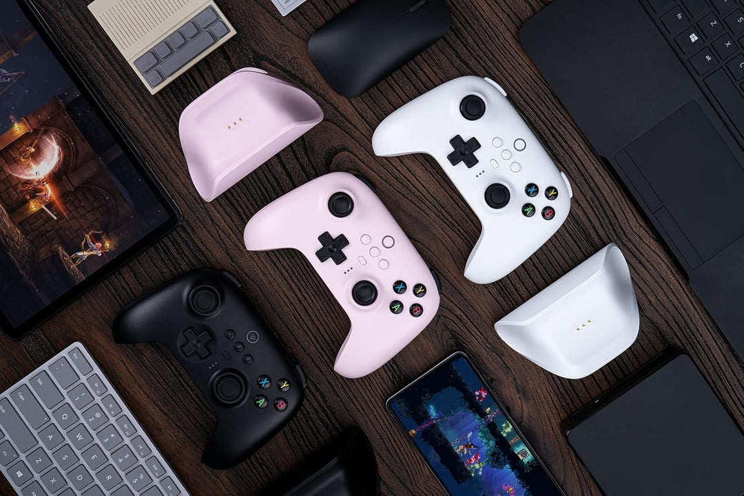 8BitDo Ultimate Controller mit Ladestation 2,4 g für Windows, Android und iOS 16.3+ - Weiss