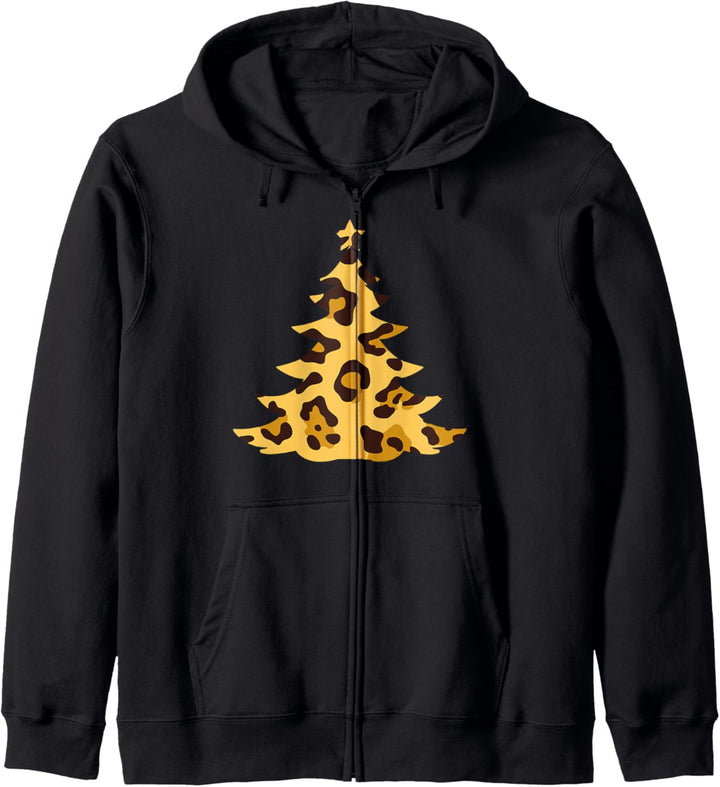 Leopard Cheetah Print Christmas Tree Cute Womens Winter Gift Kapuzenjacke