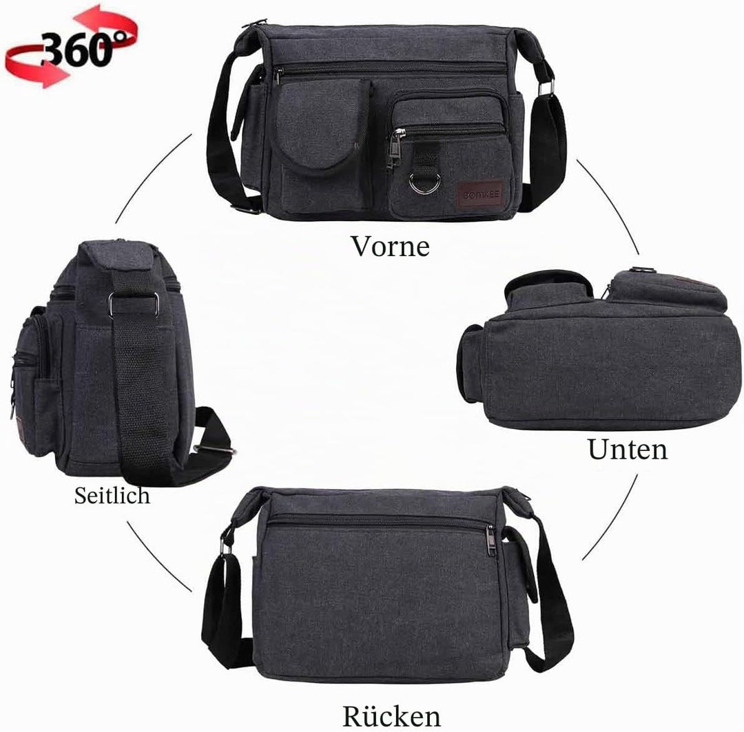 Umhängetaschen Herren Schultertasche Messenger Bag | Wasserdicht Schultertaschen Canvas Crossbody Ta