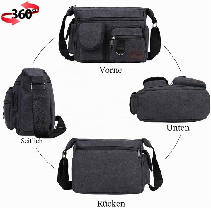 Umhängetaschen Herren Schultertasche Messenger Bag | Wasserdicht Schultertaschen Canvas Crossbody Ta