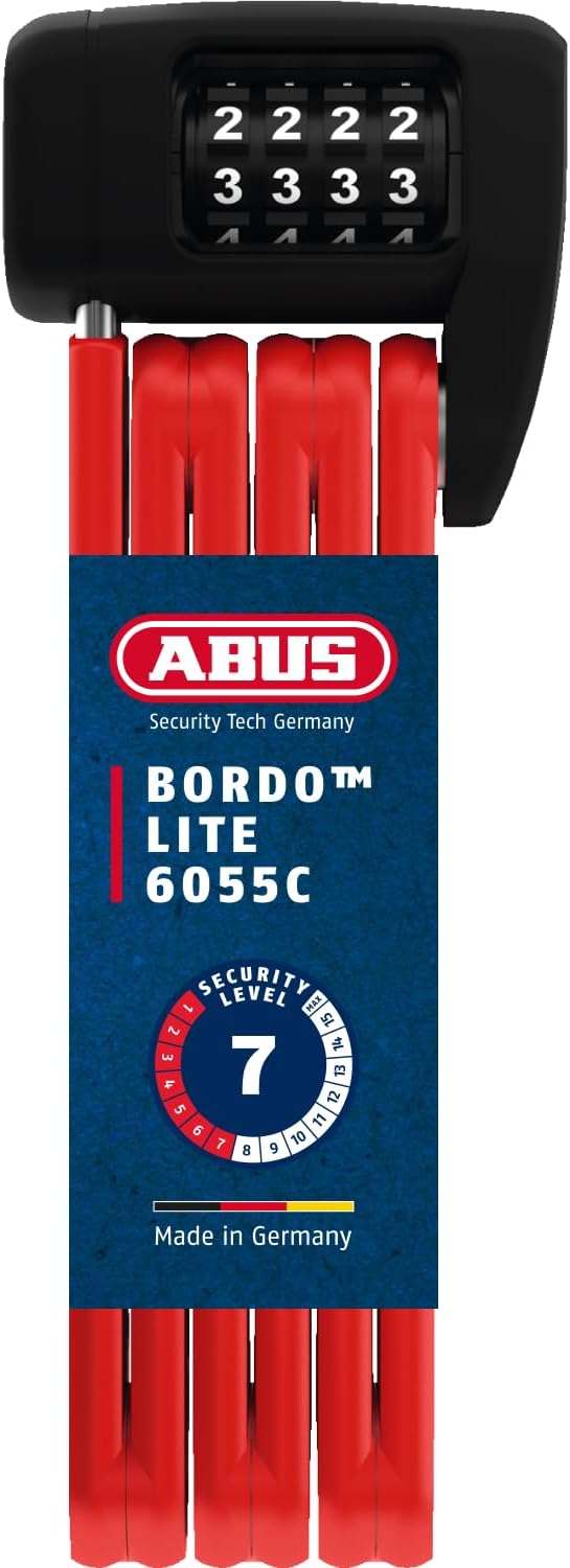 ABUS Faltschloss Bordo Lite 6055C SH - mit Halterung und Zahlencode - Extra-leichtes Zahlenschloss a