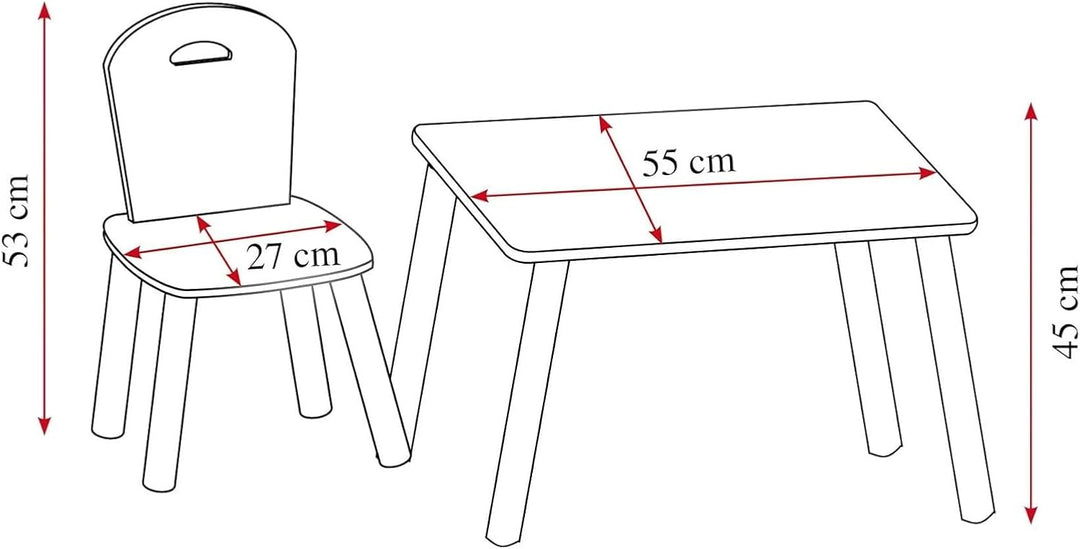 Kesper | Kindertisch Set mit 2 Stühlen | Material: Faserplatte/Holz | Farbe: Alpaka Grau Kindertisch