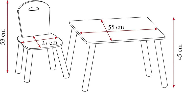 Kesper | Kinder-Sitzgarnitur mit Tisch und 2 Stühlen | Material: Faserplatte - Holz | robust und sta
