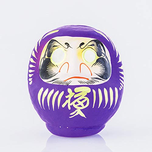 Yoshida Daruma Amulett 12 cm, Lila, Daruma-Anhänger, Schmuck, Pappmaché, Hängend, Klassisch, Religiö