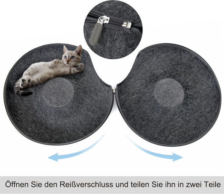 Lucky Sign - Katzenhöhle Katzentunnel aus Filz Katzenbett multifunktionalle Katzensofa gemütliches K
