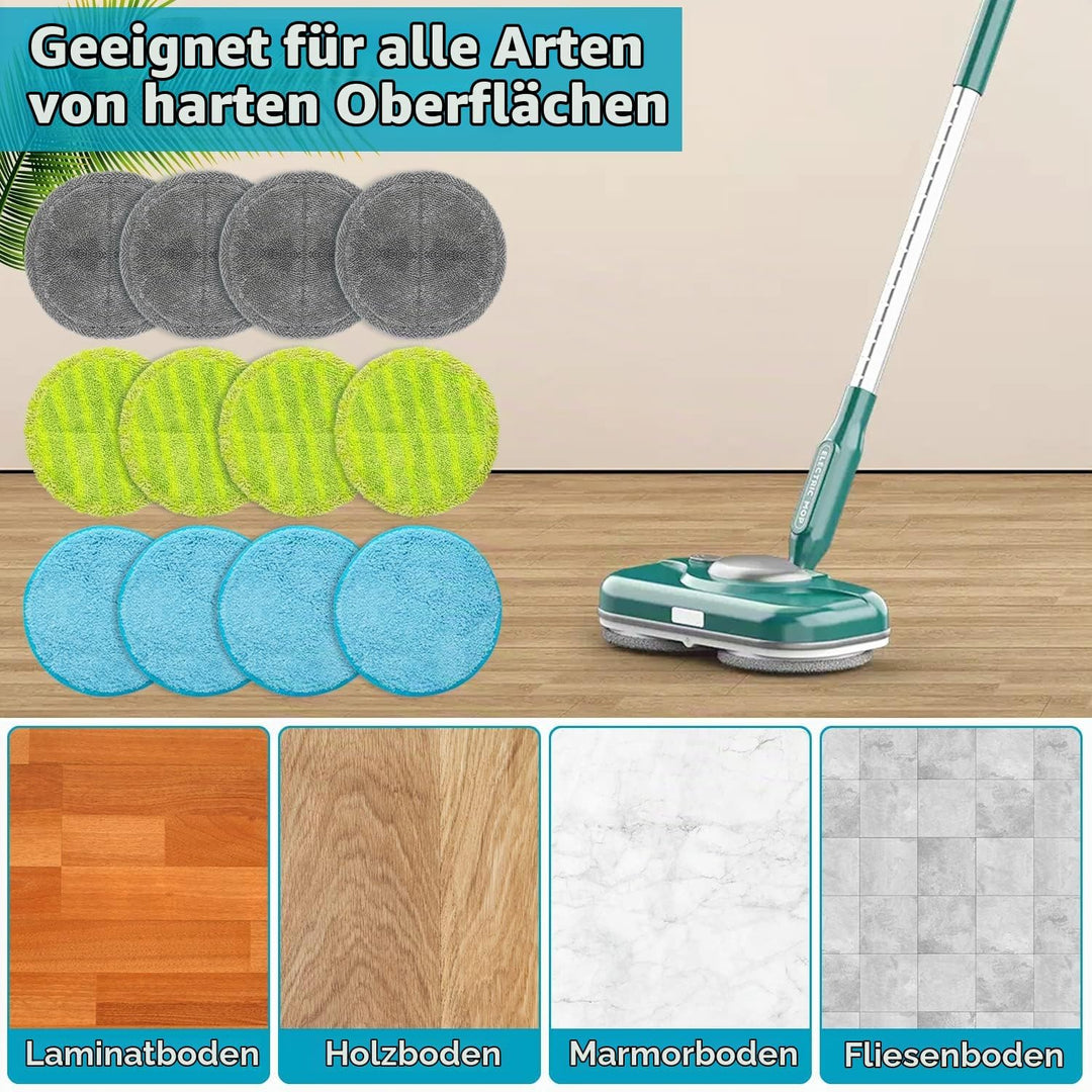 12 Stück 16cm Mikrofaser Pads geeignet für Hurricane M30457, 16cm Universal Elektrische Ersatz Wisch