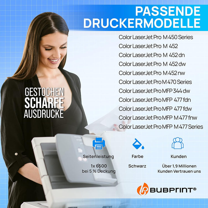 Bubprint Toner kompatibel als Ersatz für HP 410A CF410A 410X CF410X für Color LaserJet Pro MFP M477f