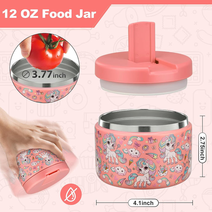 Itslife Thermobehälter für Essen 350ml Edelstahl Warmhaltebebehälter, Auslaufsicherer Lunchbehälter