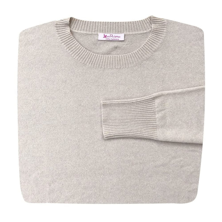 LES POULETTES -Perfekter Kaschmirpullover Lose Runder Kragen Einzigartige Grösse - Beige