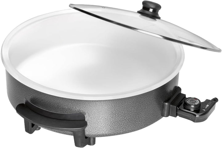 Clatronic® Partypfanne | Multifunktionspfanne zum Kochen, Braten und mehr | Keramikbeschichteter Brä