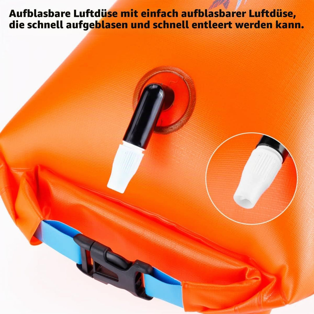 20L Schwimmboje Wasserdicht Aufblasbare Trockentasche Schwimmen Hohe Sichtbarkeit für Wassersport, o