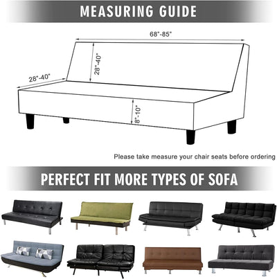 Mingfuxin Armlose Schlafsofabezüge, Stretch-Samt Futon Couchbezug Dicke weiche gemütliche Sofa Schon
