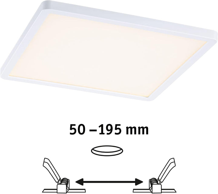 Paulmann 92994 LED Panel Einbauleuchte Areo VariFit IP44 3-Stufen-dimmbar 230x230mm eckig incl. 1x16