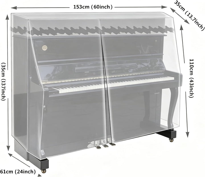 Vollständige Klavierabdeckung, Klavier Vollabdeckung Staubdicht Wasserdicht Schutz Piano Dekoriert C