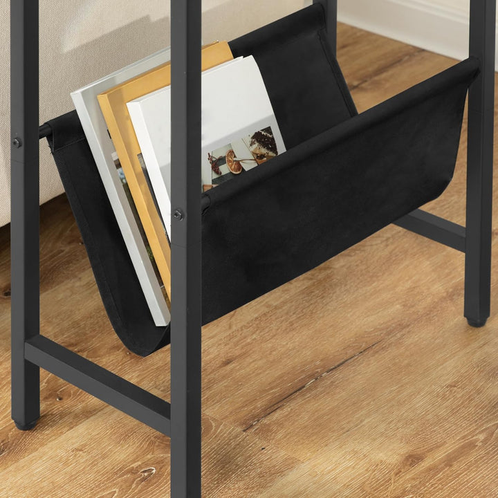 HOOBRO Beistelltisch, Sofatisch mit Stauraum, 48 x 24 x 61 cm, Nachttisch, Kaffeetisch, leicht zu mo