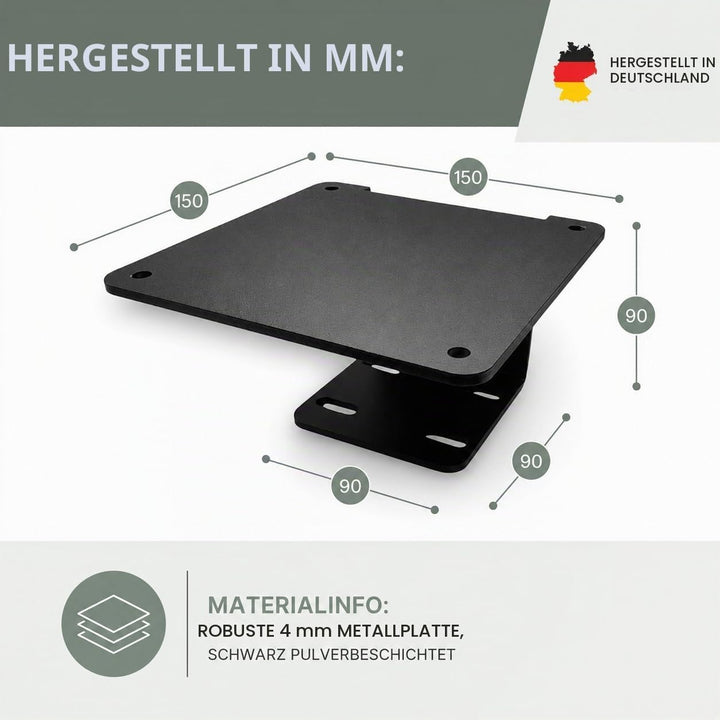 Universeller Balkon-Adapter – stabile Halterung ohne Bohren | Metall, schwarz pulverbeschichtet | Ha